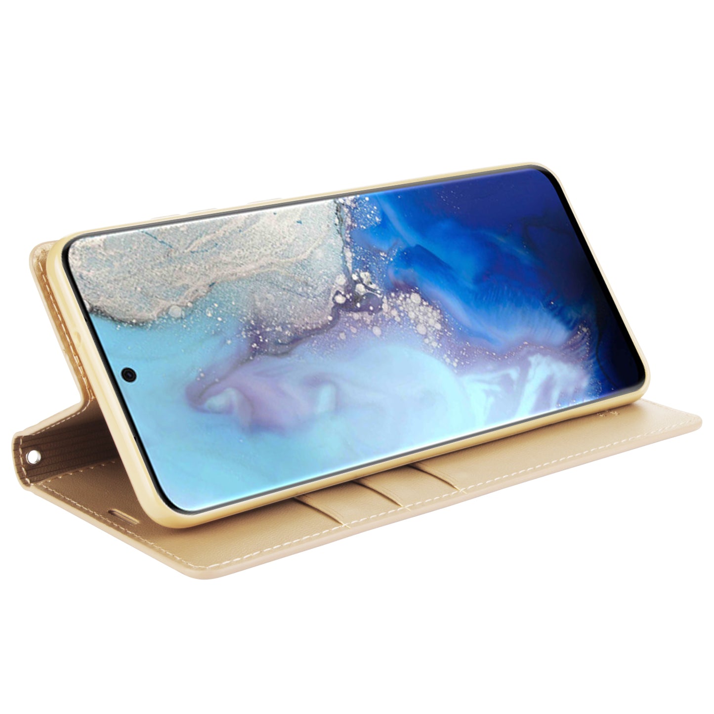 HANMAN Minuo Series Stand Cover for Samsung Galaxy S20 4G / 5G PU Leather Phone Wallet Case