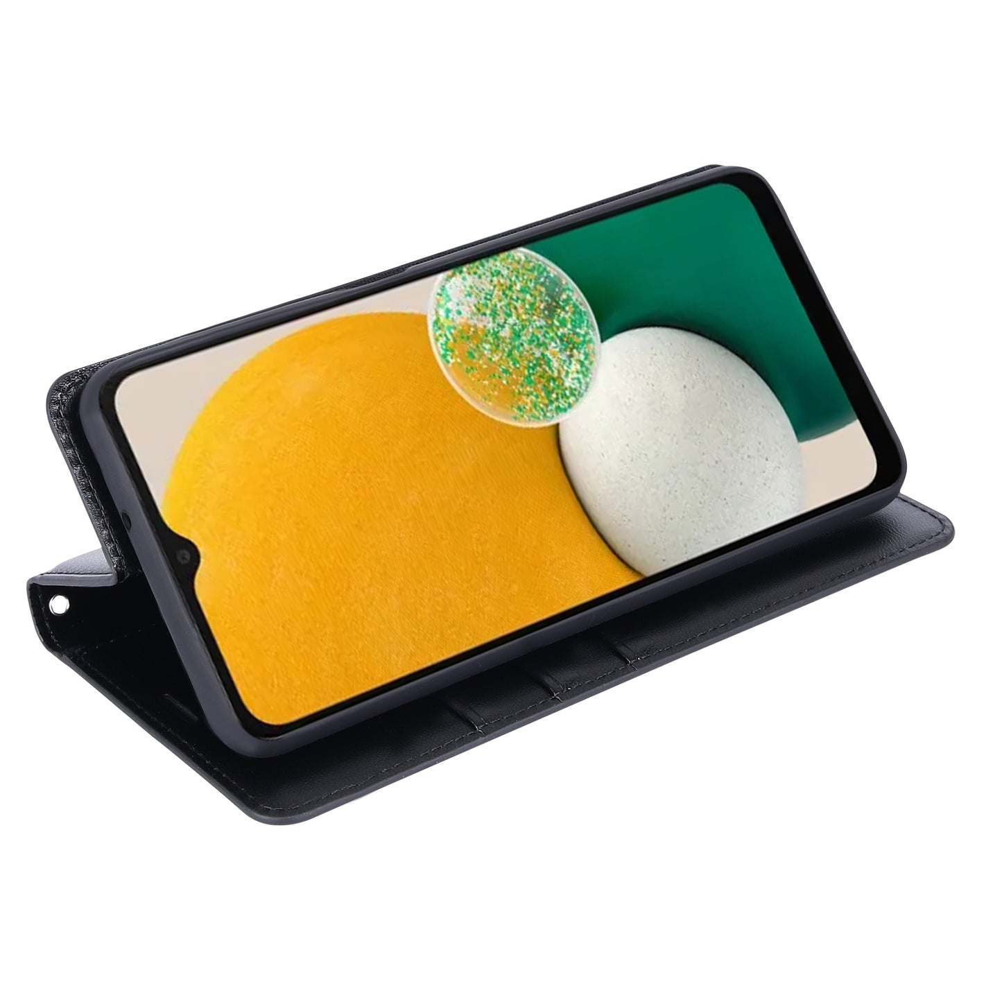HANMAN Minuo Series Stand Cover for Samsung Galaxy A34 5G Fall-proof PU Leather Phone Wallet Case