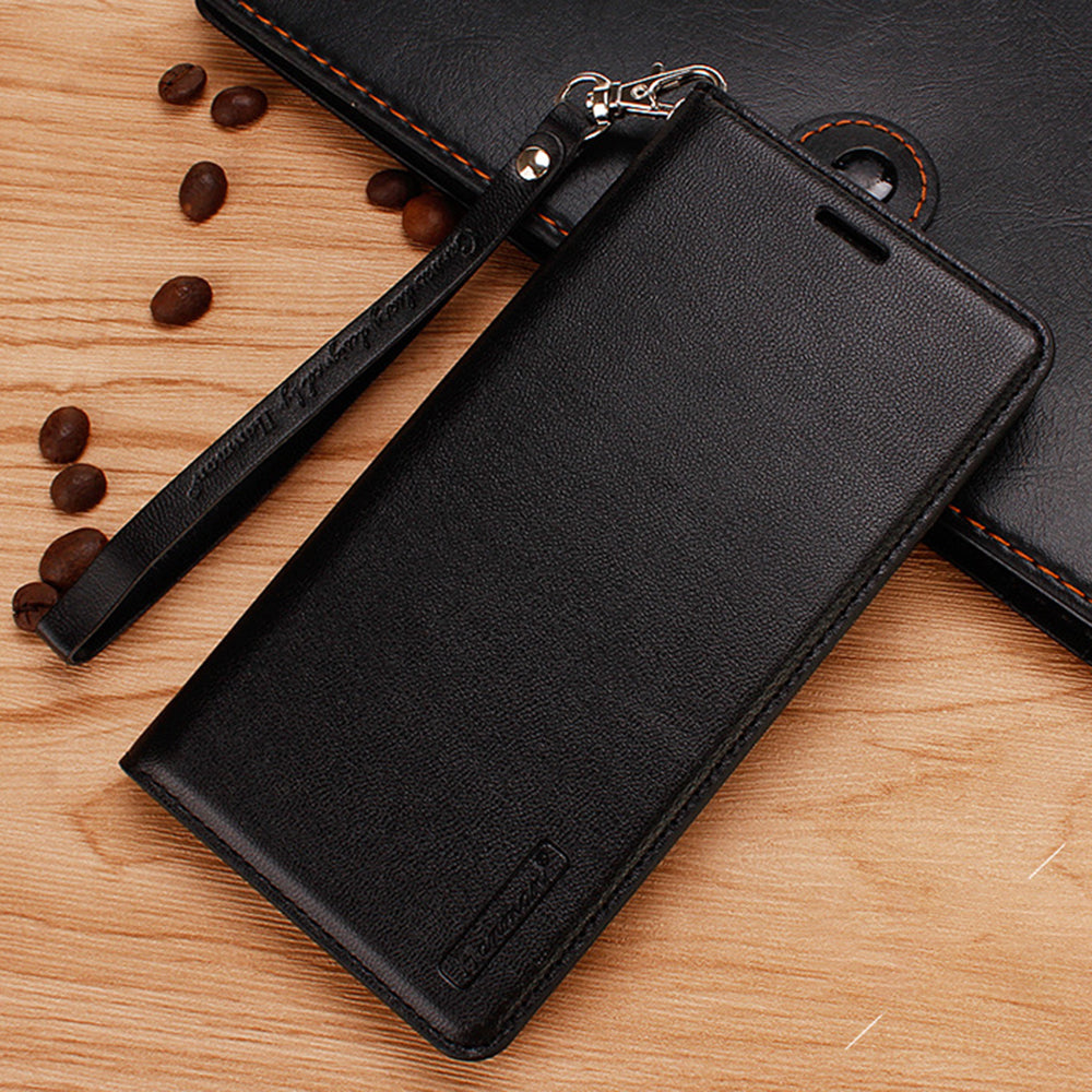HANMAN Minuo Series Stand Cover for Samsung Galaxy A34 5G Fall-proof PU Leather Phone Wallet Case