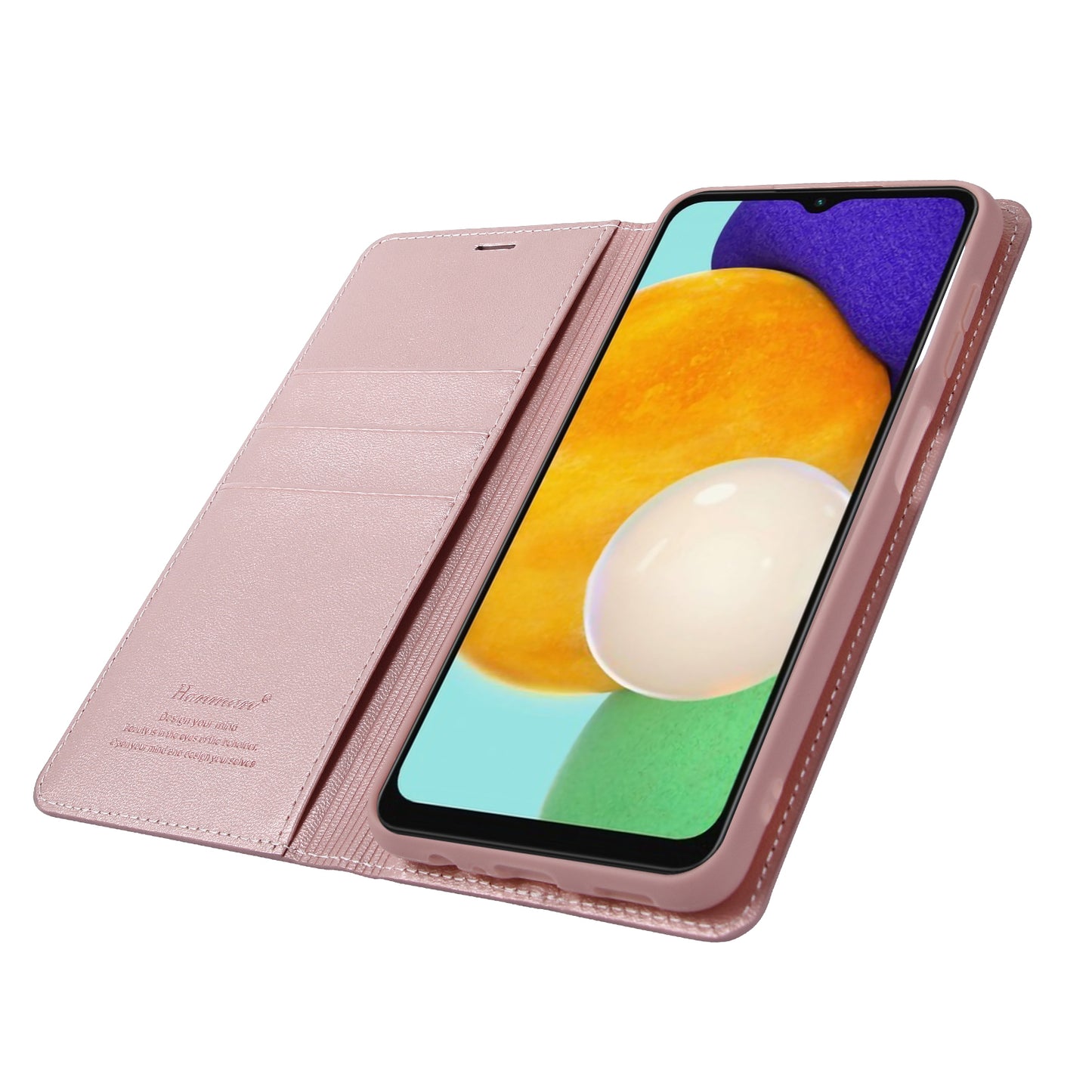 HANMAN Minuo Series Stand Cover for Samsung Galaxy A34 5G Fall-proof PU Leather Phone Wallet Case