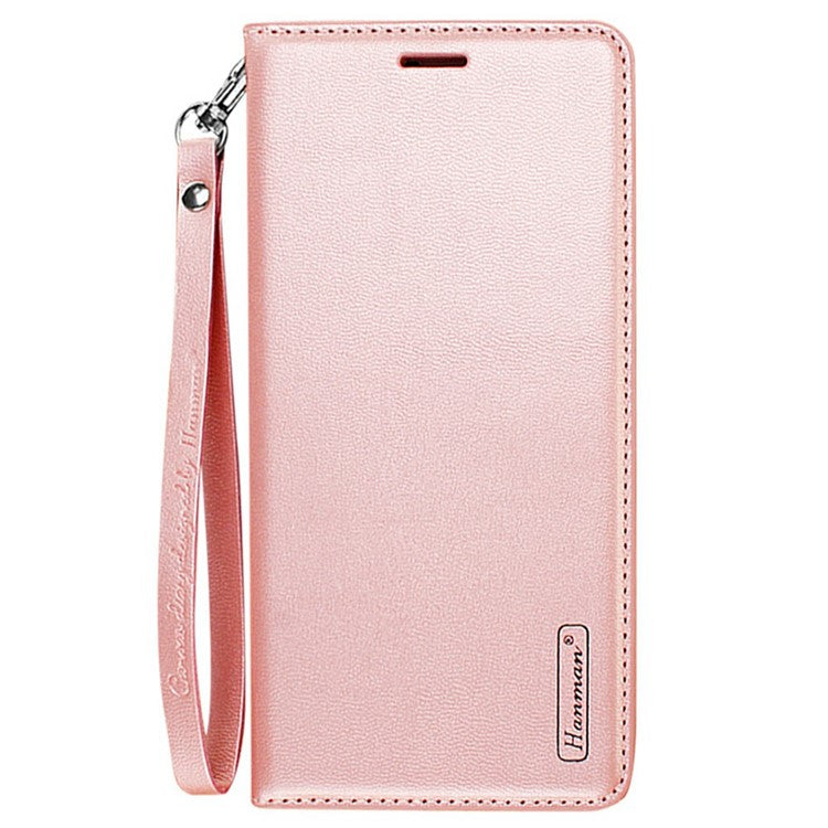 HANMAN Minuo Series Stand Cover for Samsung Galaxy A34 5G Fall-proof PU Leather Phone Wallet Case