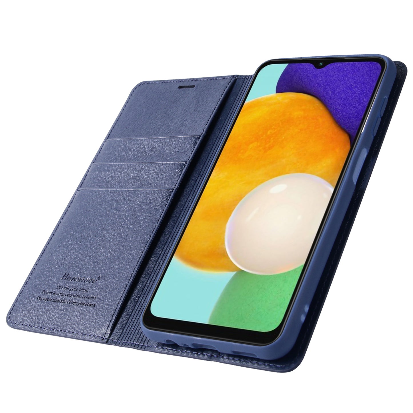 HANMAN Minuo Series Stand Cover for Samsung Galaxy A34 5G Fall-proof PU Leather Phone Wallet Case