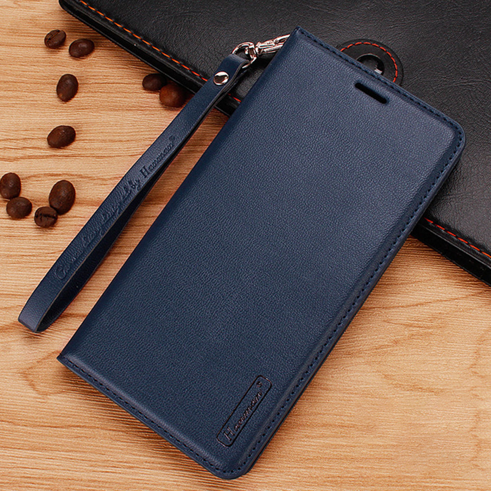 HANMAN Minuo Series Stand Cover for Samsung Galaxy A34 5G Fall-proof PU Leather Phone Wallet Case