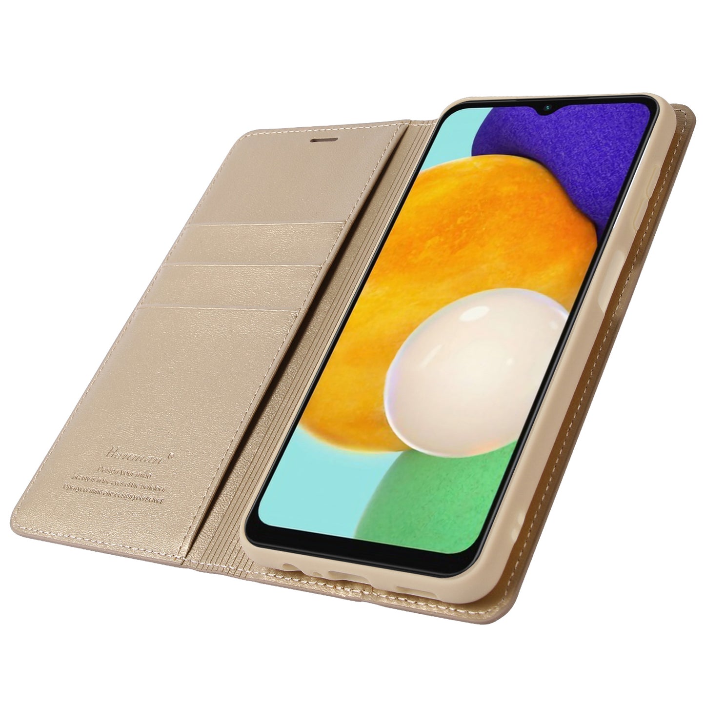 HANMAN Minuo Series Stand Cover for Samsung Galaxy A34 5G Fall-proof PU Leather Phone Wallet Case