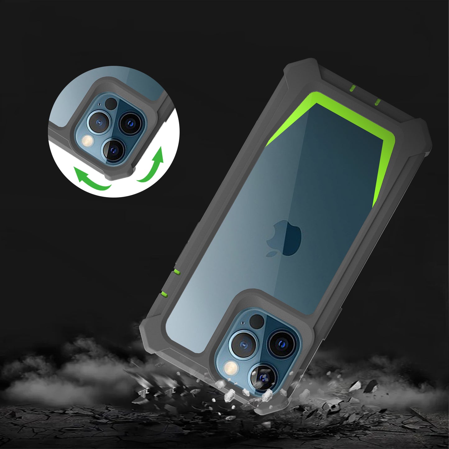 For iPhone 14 Pro Crystal Clear Phone Case Detachable 2-in-1 TPU + Acrylic Corner Protection Phone Cover