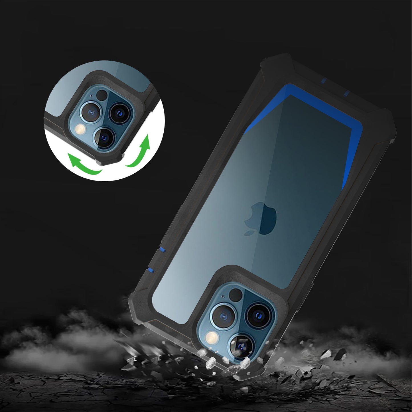 For iPhone 14 Pro Crystal Clear Phone Case Detachable 2-in-1 TPU + Acrylic Corner Protection Phone Cover