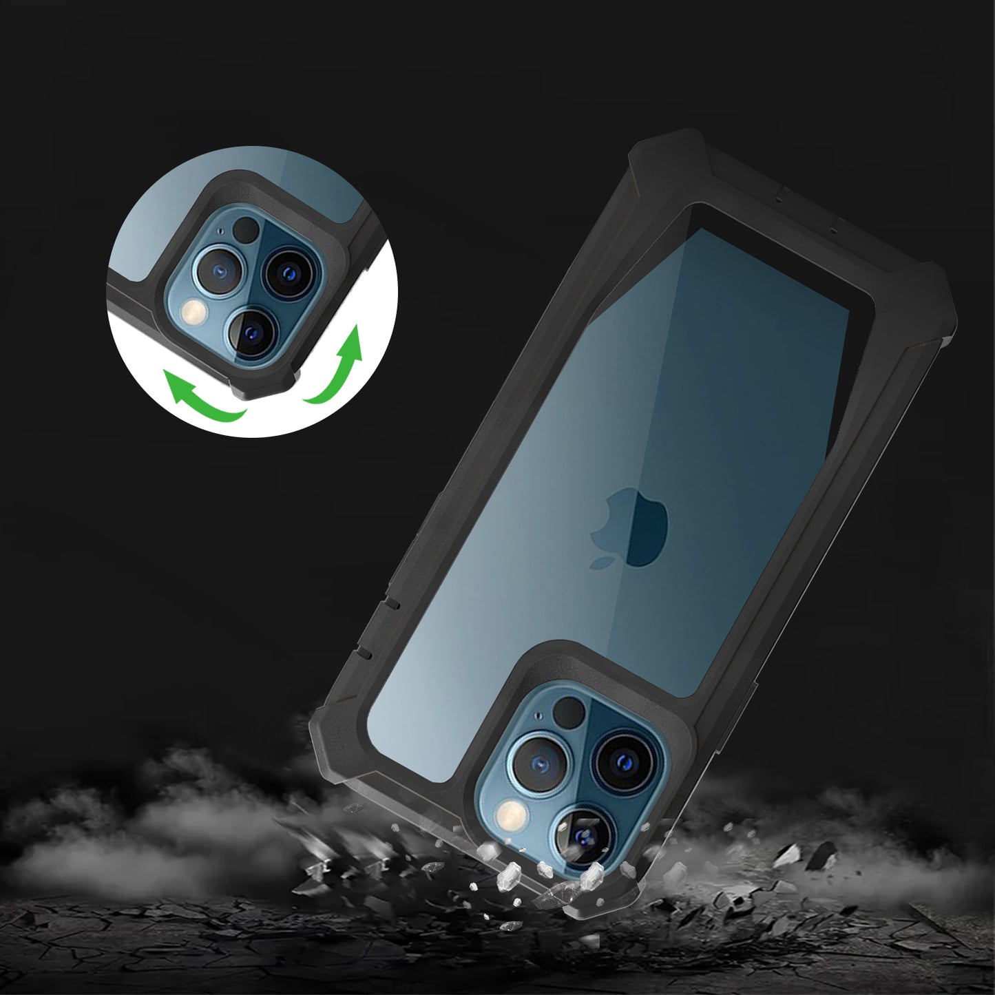 For iPhone 14 Pro Crystal Clear Phone Case Detachable 2-in-1 TPU + Acrylic Corner Protection Phone Cover