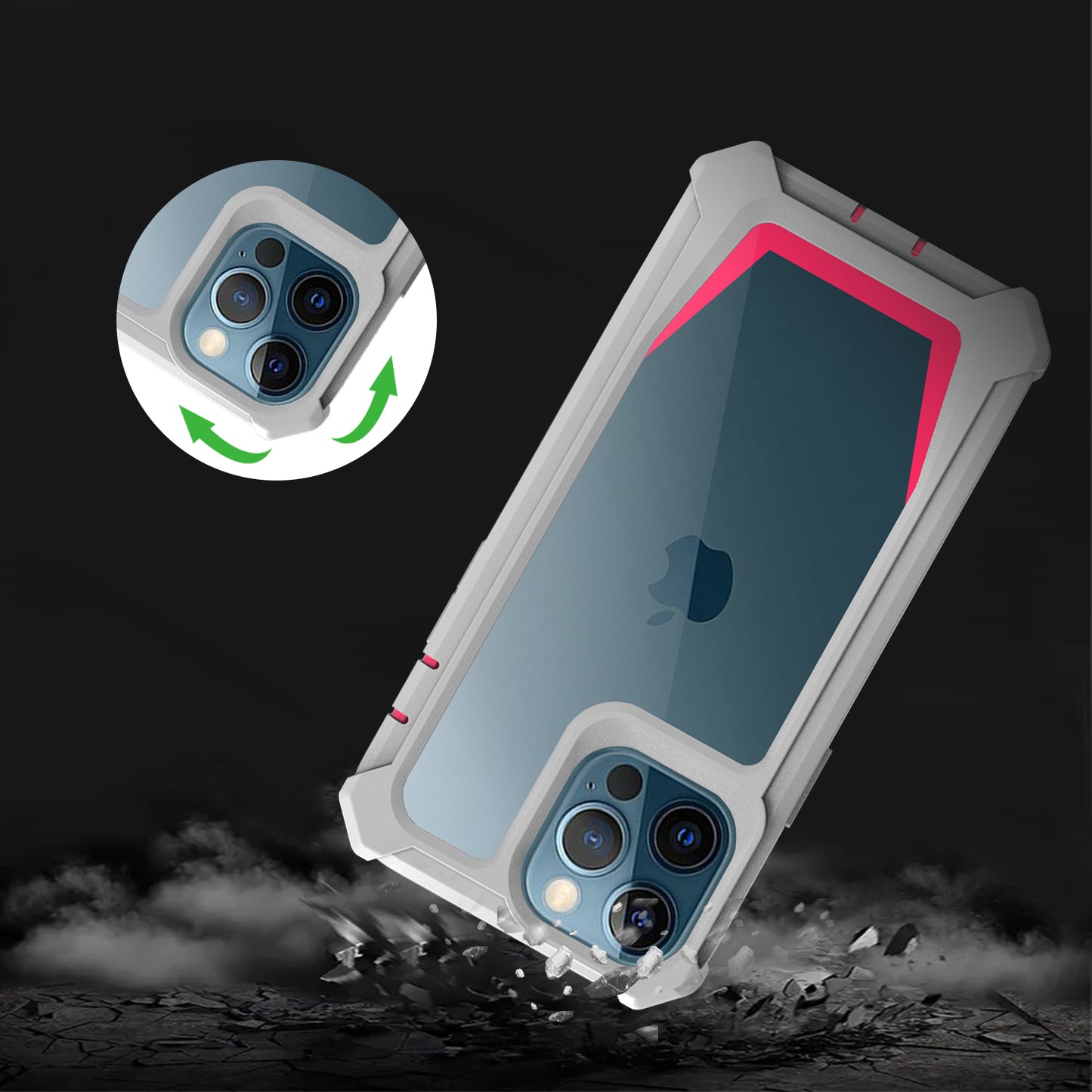 For iPhone 14 Pro Crystal Clear Phone Case Detachable 2-in-1 TPU + Acrylic Corner Protection Phone Cover
