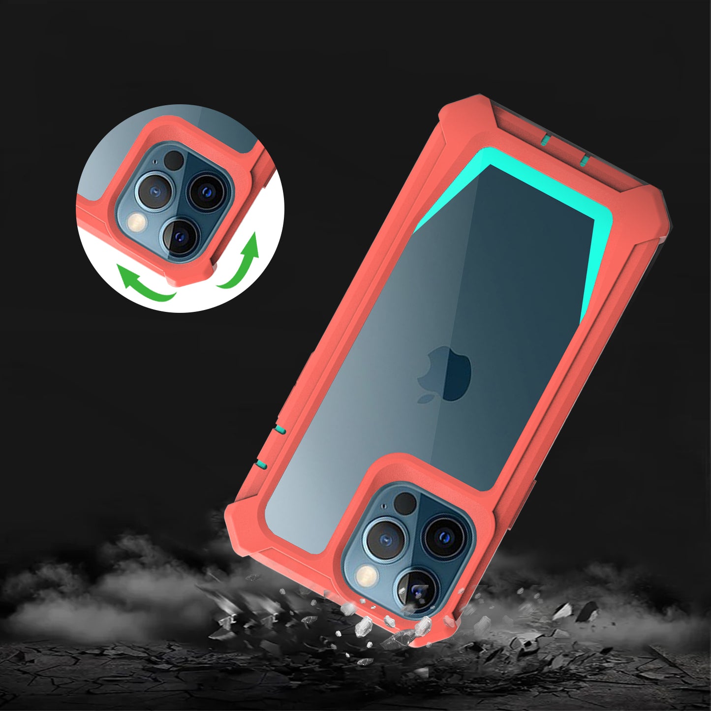 For iPhone 14 Pro Crystal Clear Phone Case Detachable 2-in-1 TPU + Acrylic Corner Protection Phone Cover