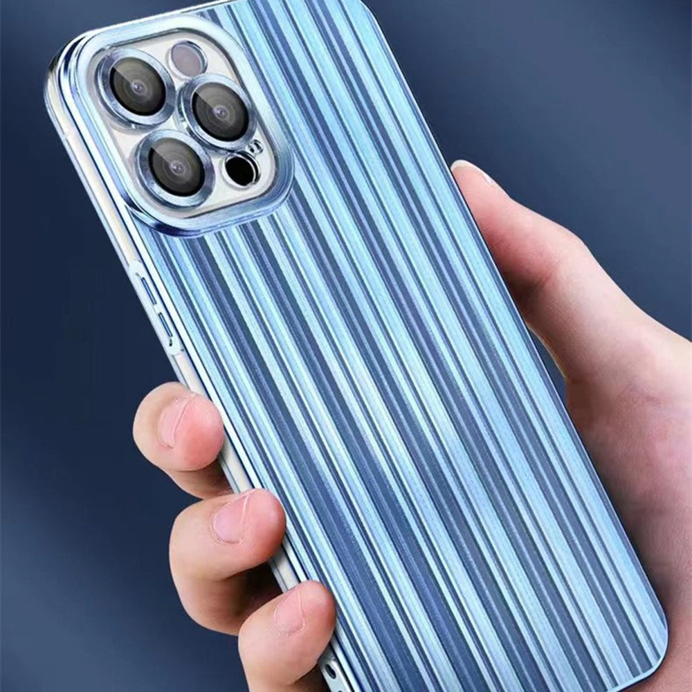 TPU Back Cover for iPhone 13 Pro 6.1 inch with Lens Film Electroplating Streamer Brushed Phone Case