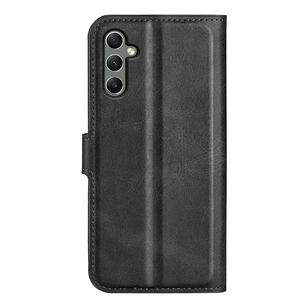 For Samsung Galaxy A24 4G Leather Wallet Mobile Case Calf Texture Square Clasp Flip Stand Cover