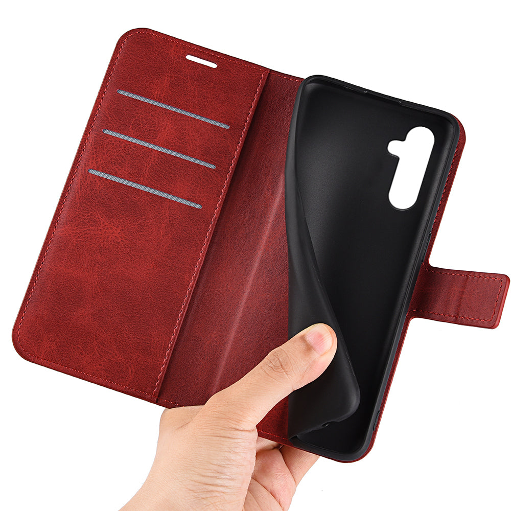 For Samsung Galaxy A24 4G Leather Wallet Mobile Case Calf Texture Square Clasp Flip Stand Cover