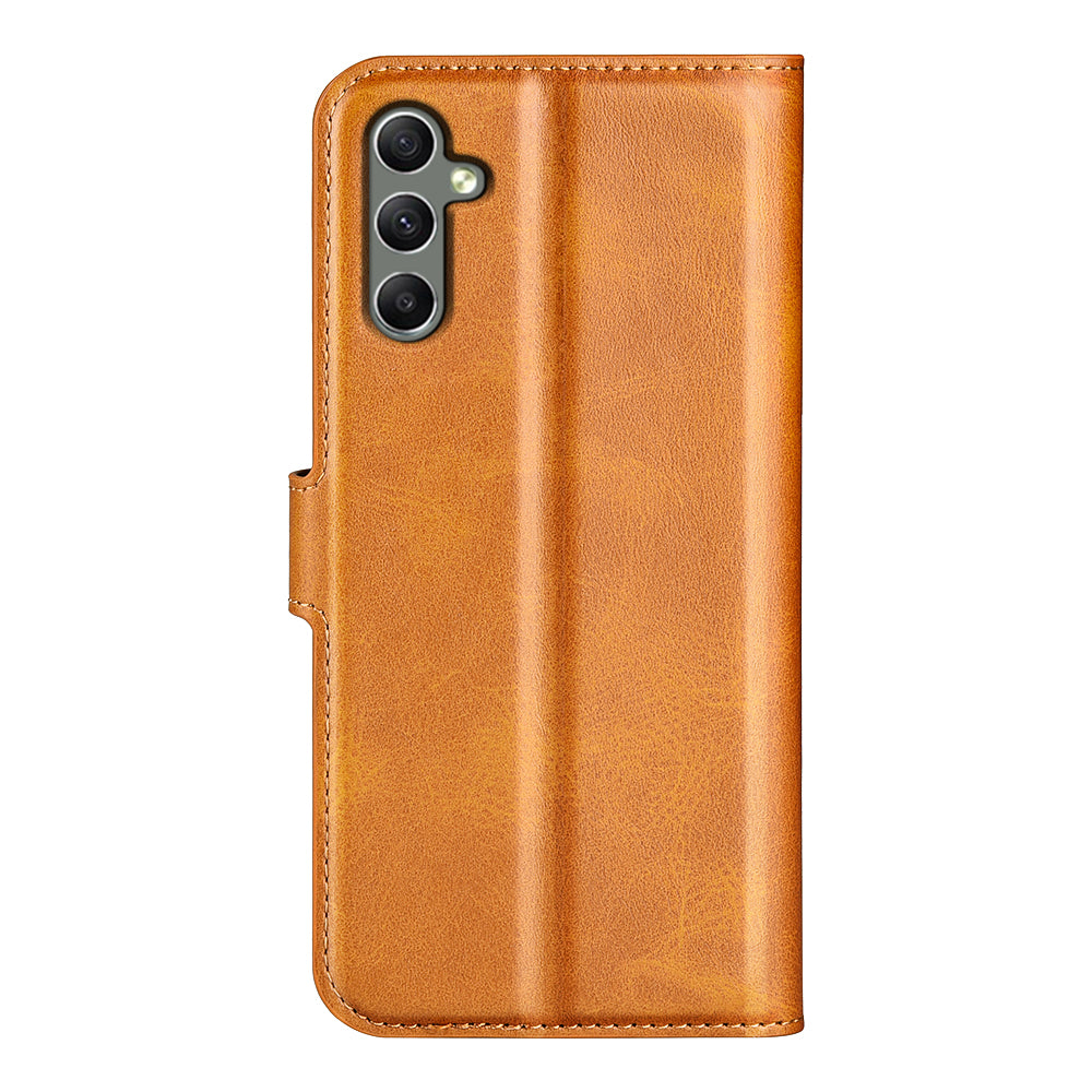 For Samsung Galaxy A24 4G Leather Wallet Mobile Case Calf Texture Square Clasp Flip Stand Cover