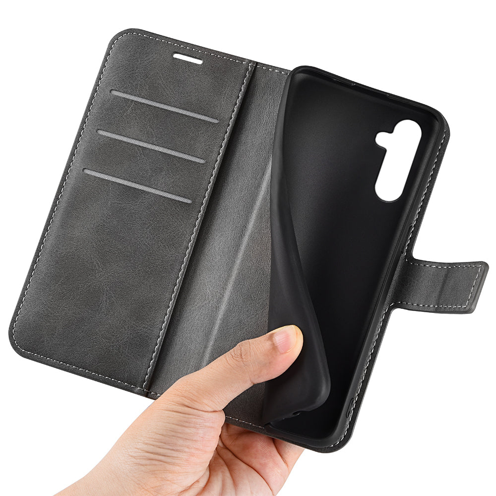 For Samsung Galaxy A24 4G Leather Wallet Mobile Case Calf Texture Square Clasp Flip Stand Cover