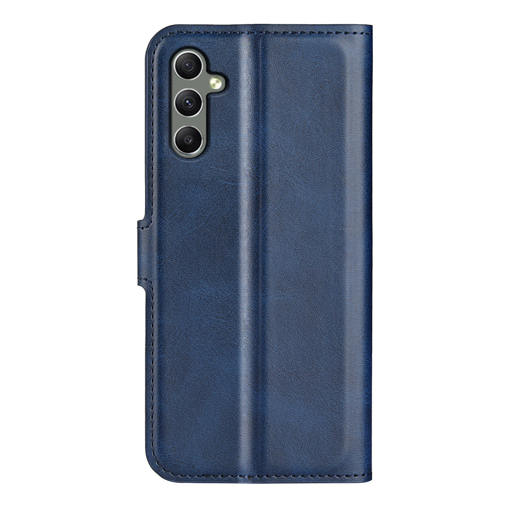 For Samsung Galaxy A24 4G Leather Wallet Mobile Case Calf Texture Square Clasp Flip Stand Cover