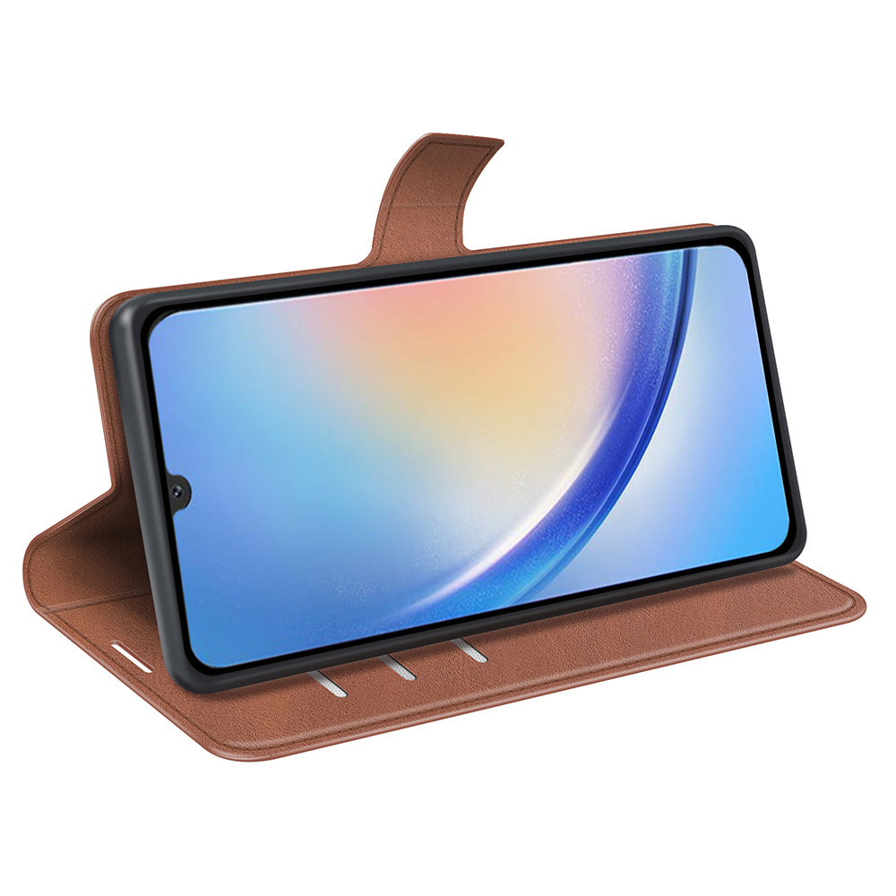 For Samsung Galaxy A24 4G Leather Wallet Mobile Case Calf Texture Square Clasp Flip Stand Cover