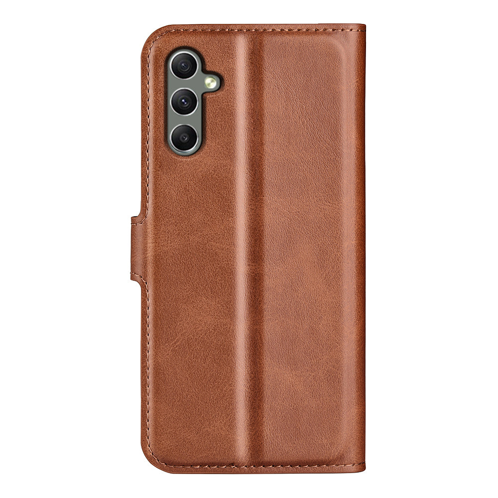 For Samsung Galaxy A24 4G Leather Wallet Mobile Case Calf Texture Square Clasp Flip Stand Cover