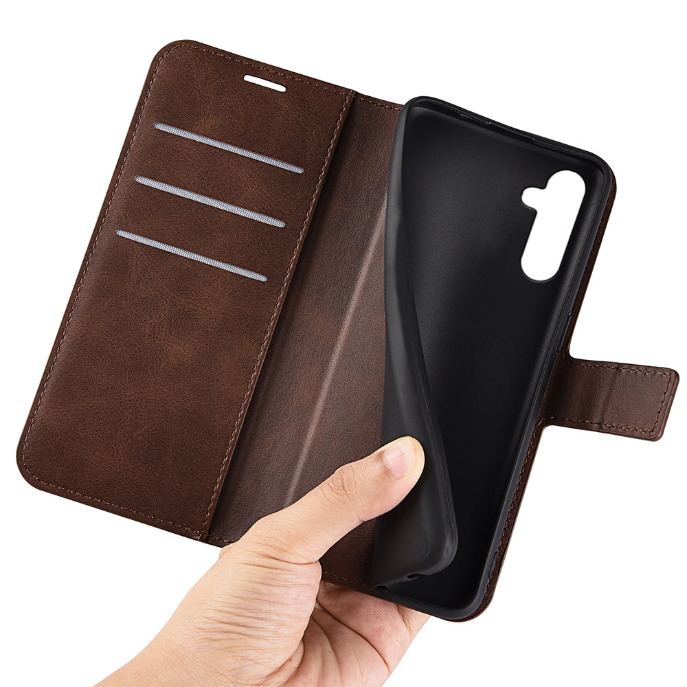 For Samsung Galaxy A24 4G Leather Wallet Mobile Case Calf Texture Square Clasp Flip Stand Cover
