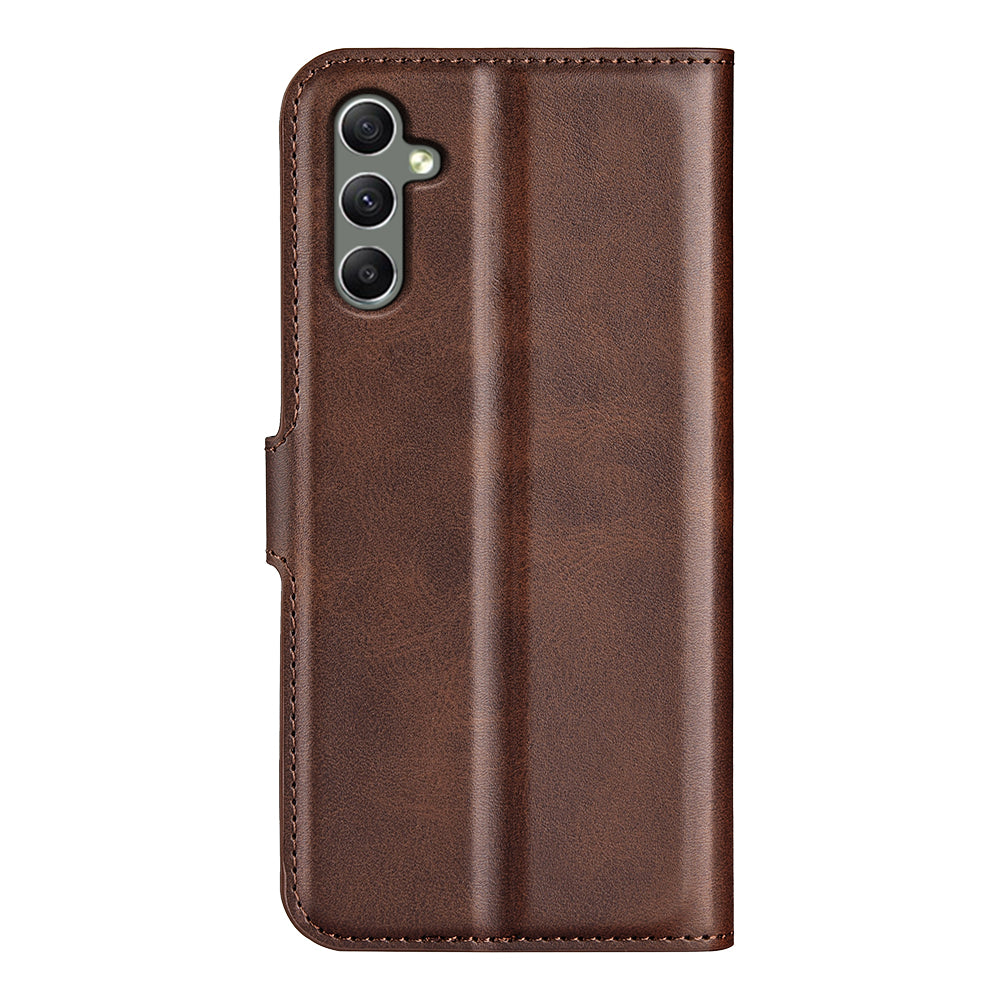 For Samsung Galaxy A24 4G Leather Wallet Mobile Case Calf Texture Square Clasp Flip Stand Cover