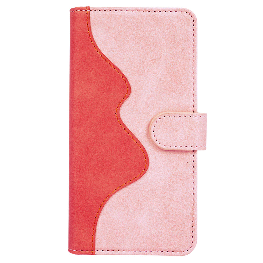 For Samsung Galaxy A24 4G Leather Wallet Shockproof Cover Dual Color Splicing Folding Stand Phone Case