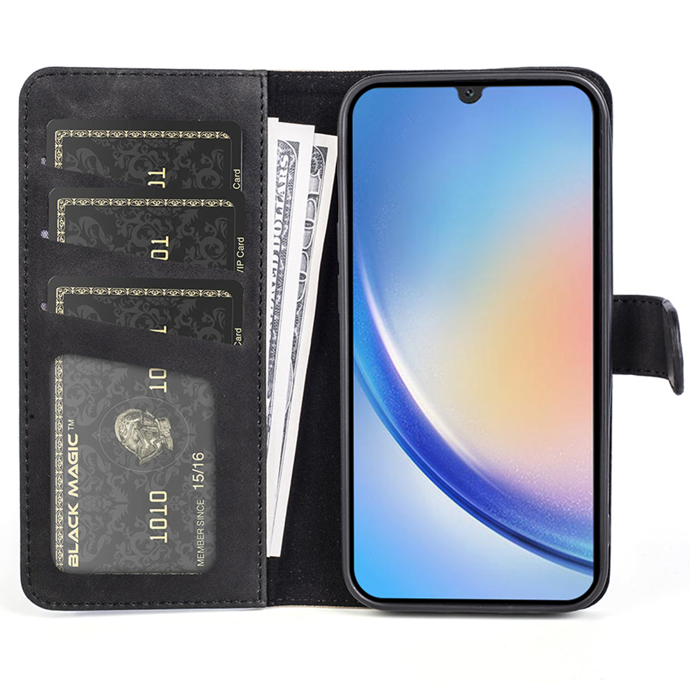 For Samsung Galaxy A24 4G Leather Wallet Shockproof Cover Dual Color Splicing Folding Stand Phone Case