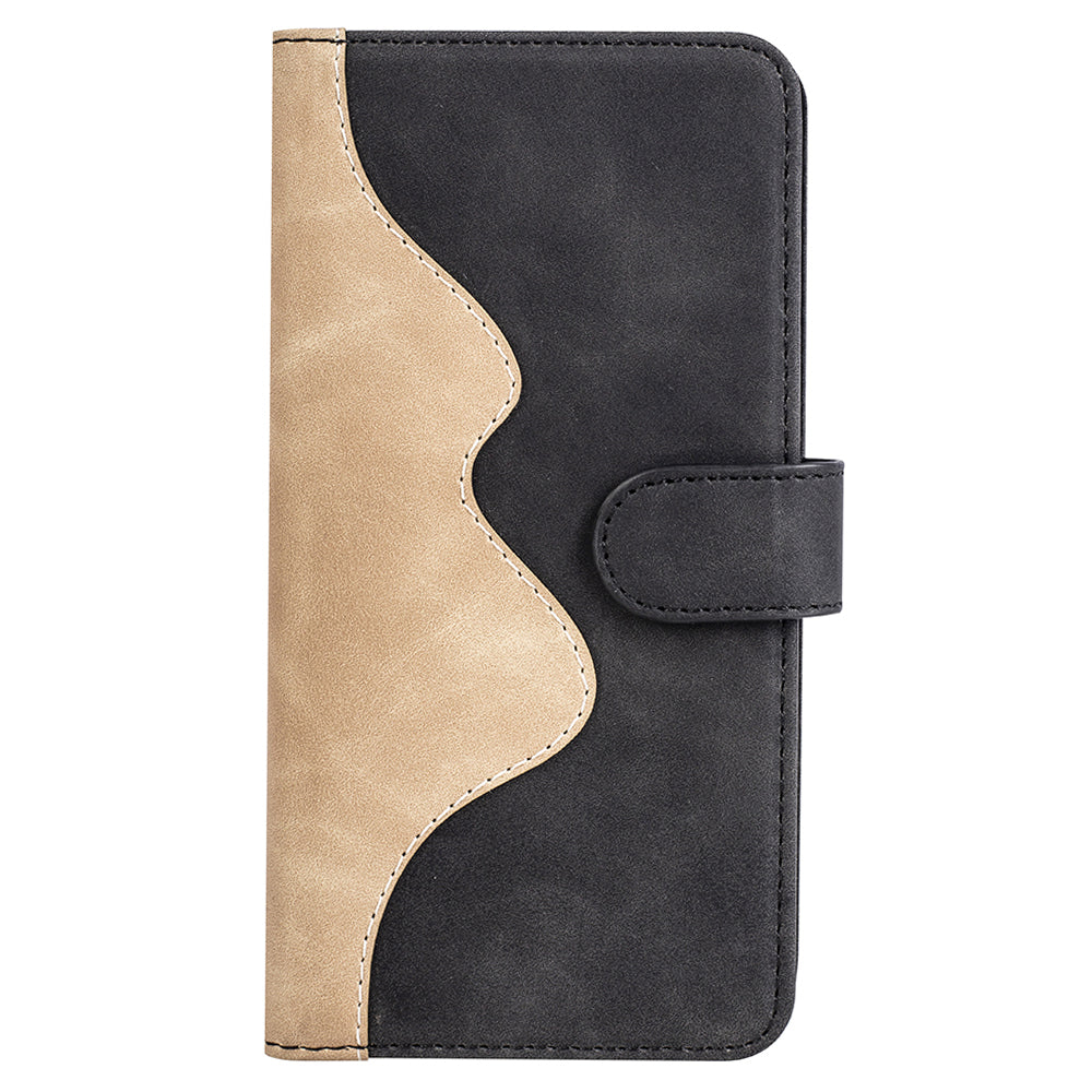 For Samsung Galaxy A24 4G Leather Wallet Shockproof Cover Dual Color Splicing Folding Stand Phone Case