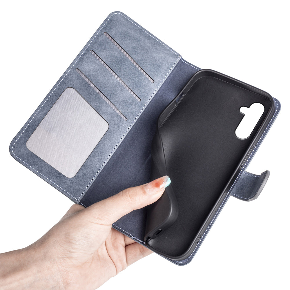 For Samsung Galaxy A24 4G Leather Wallet Shockproof Cover Dual Color Splicing Folding Stand Phone Case