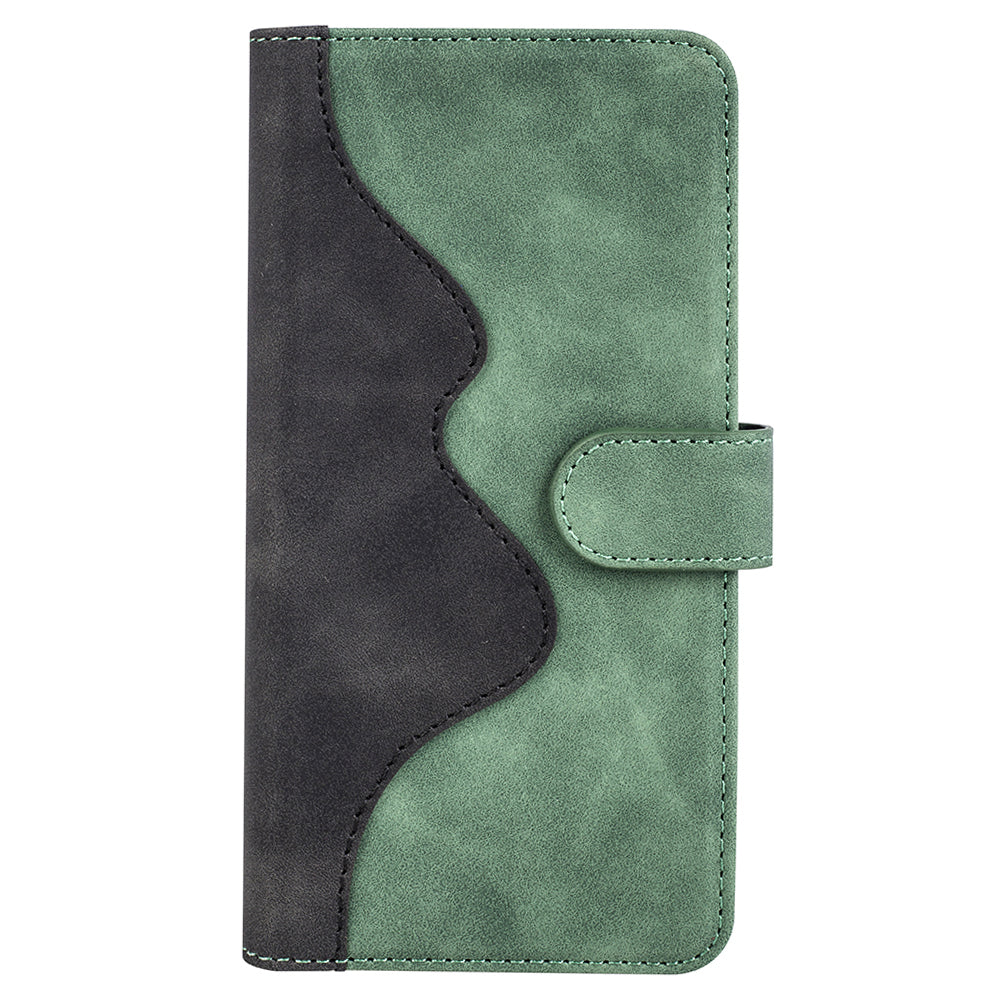 For Samsung Galaxy A24 4G Leather Wallet Shockproof Cover Dual Color Splicing Folding Stand Phone Case