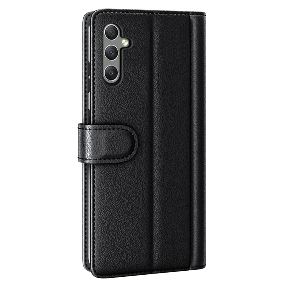 For Samsung Galaxy A24 4G Flip Stand Drop-proof Cover Genuine Cow Leather Phone Wallet Case