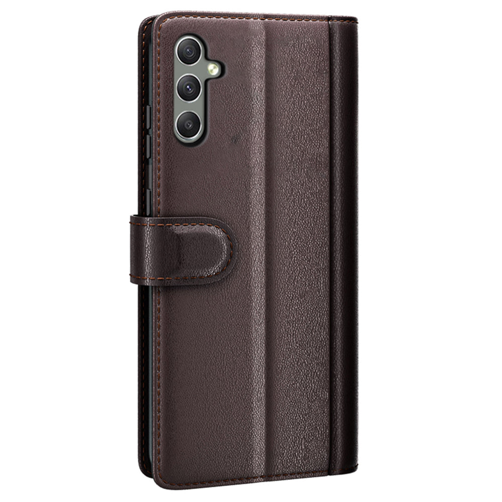 For Samsung Galaxy A24 4G Flip Stand Drop-proof Cover Genuine Cow Leather Phone Wallet Case