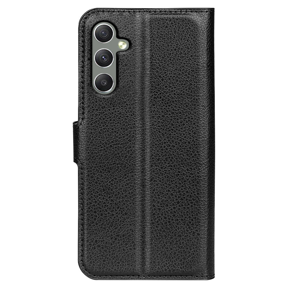 For Samsung Galaxy A24 4G PU Leather Wallet Shell Litchi Texture Phone Case Flip Stand Cover