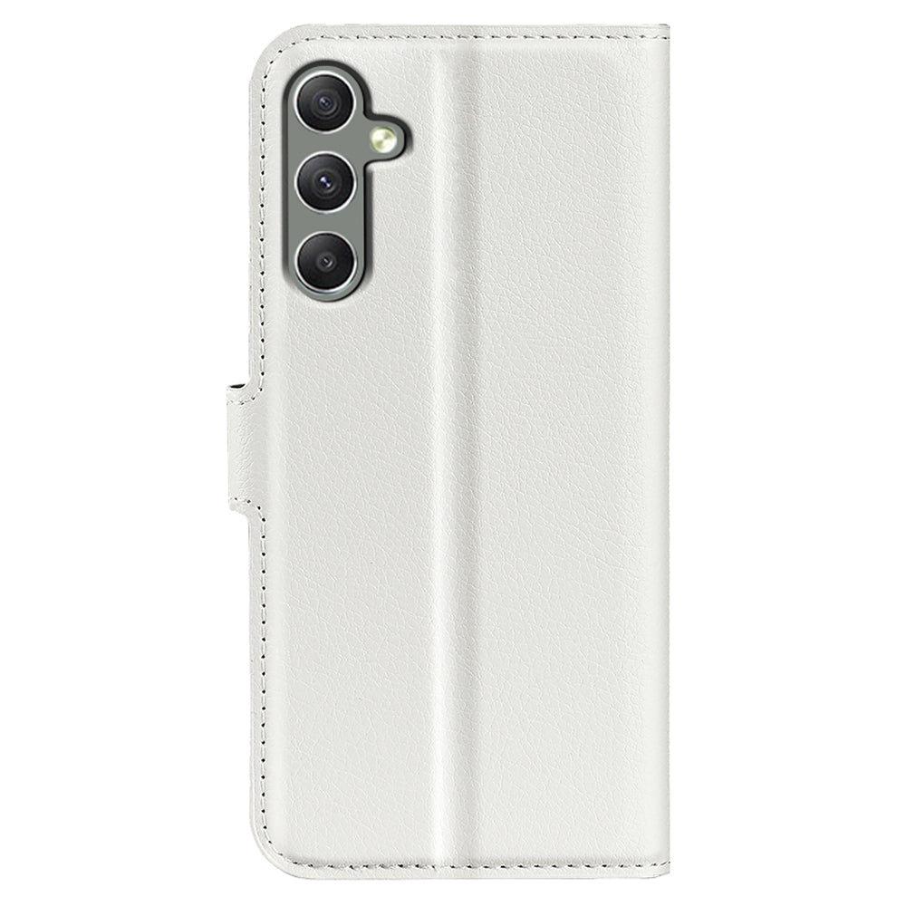 For Samsung Galaxy A24 4G PU Leather Wallet Shell Litchi Texture Phone Case Flip Stand Cover