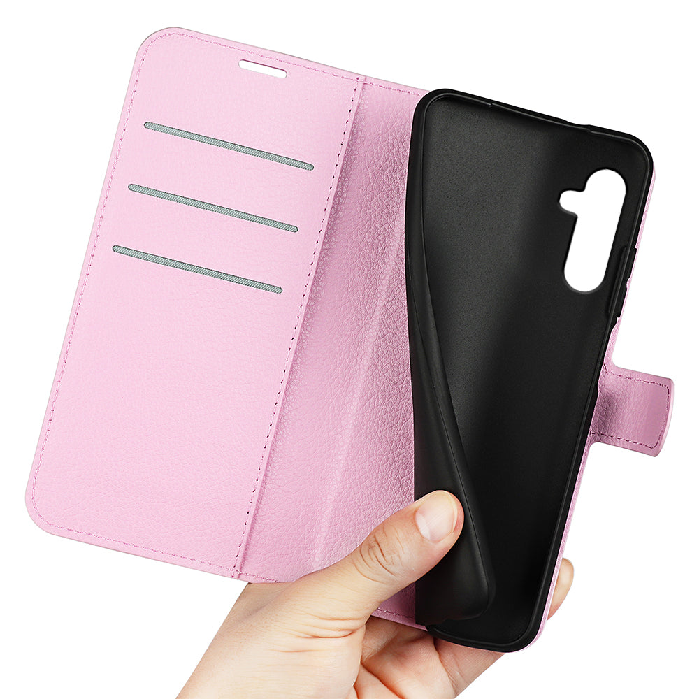 For Samsung Galaxy A24 4G PU Leather Wallet Shell Litchi Texture Phone Case Flip Stand Cover