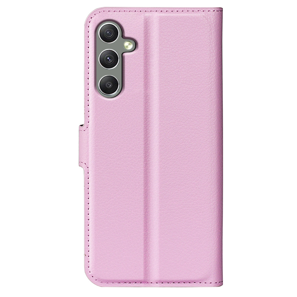 For Samsung Galaxy A24 4G PU Leather Wallet Shell Litchi Texture Phone Case Flip Stand Cover