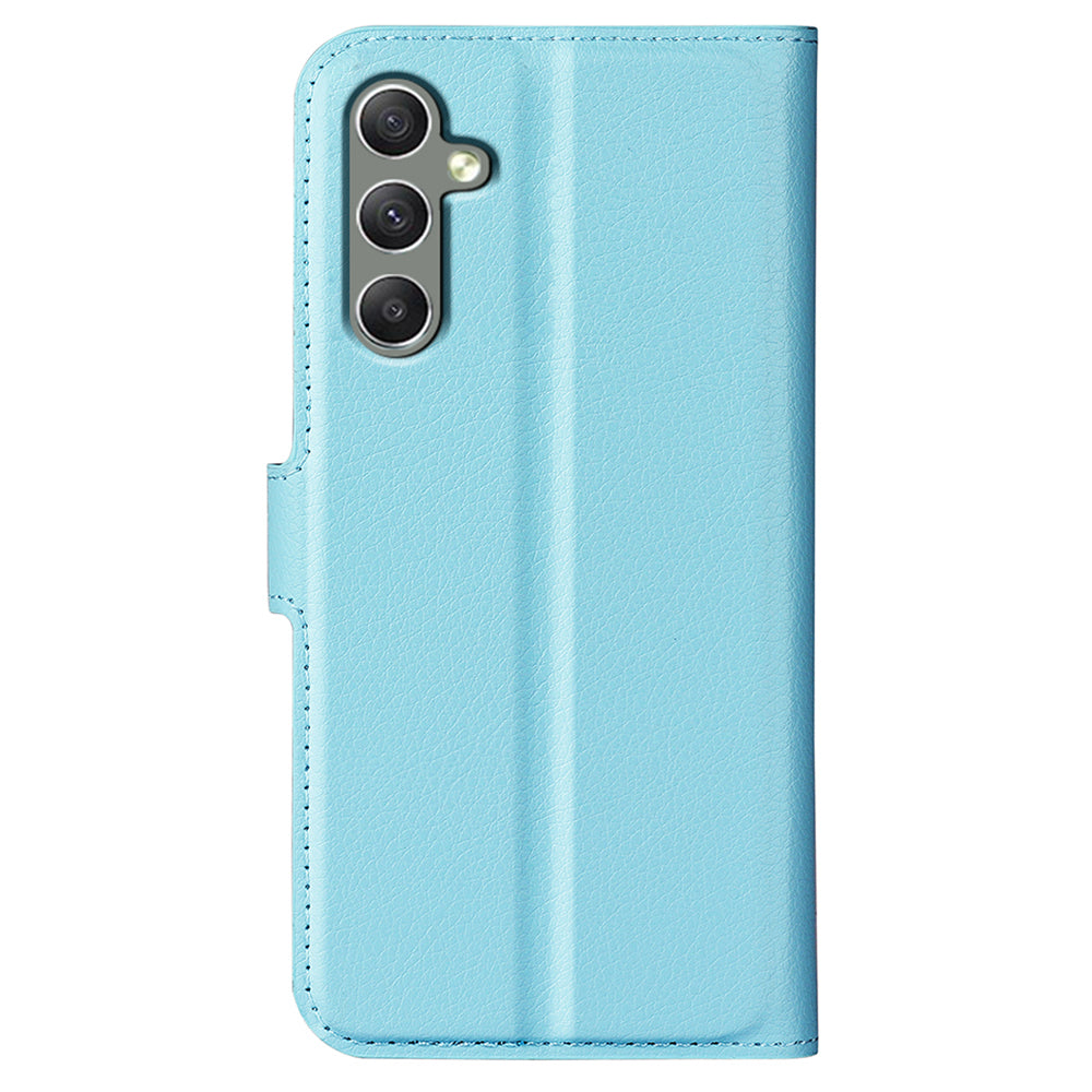 For Samsung Galaxy A24 4G PU Leather Wallet Shell Litchi Texture Phone Case Flip Stand Cover