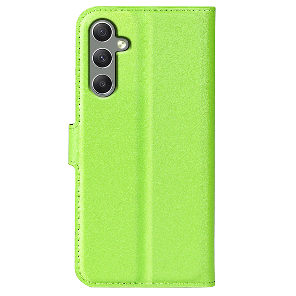 For Samsung Galaxy A24 4G PU Leather Wallet Shell Litchi Texture Phone Case Flip Stand Cover