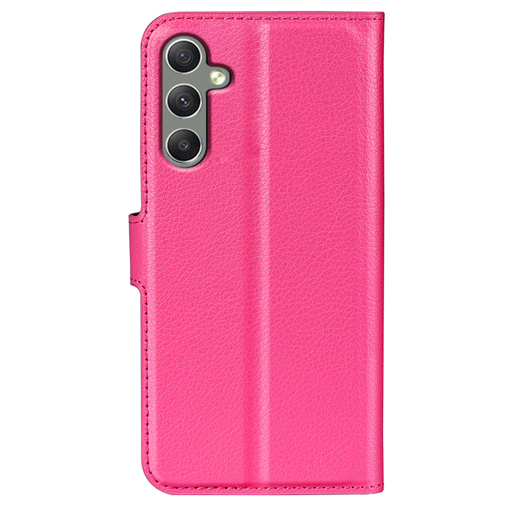 For Samsung Galaxy A24 4G PU Leather Wallet Shell Litchi Texture Phone Case Flip Stand Cover
