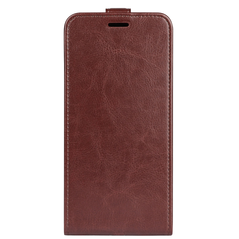 For Samsung Galaxy A24 4G Vertical Flip Card Holder Phone Case Crazy Horse Texture PU Leather Cover