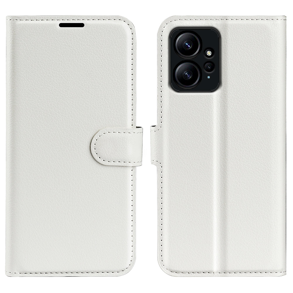 For Xiaomi Redmi Note 12 4G Litchi Texture PU Leather Wallet Anti-drop Shell Flip Stand Phone Case