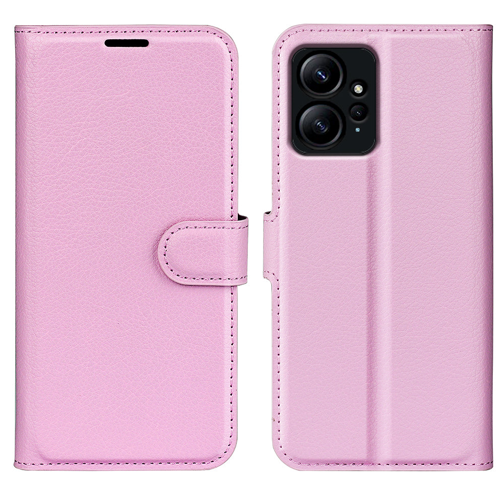 For Xiaomi Redmi Note 12 4G Litchi Texture PU Leather Wallet Anti-drop Shell Flip Stand Phone Case