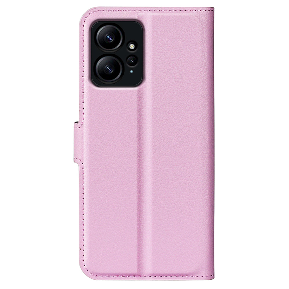 For Xiaomi Redmi Note 12 4G Litchi Texture PU Leather Wallet Anti-drop Shell Flip Stand Phone Case