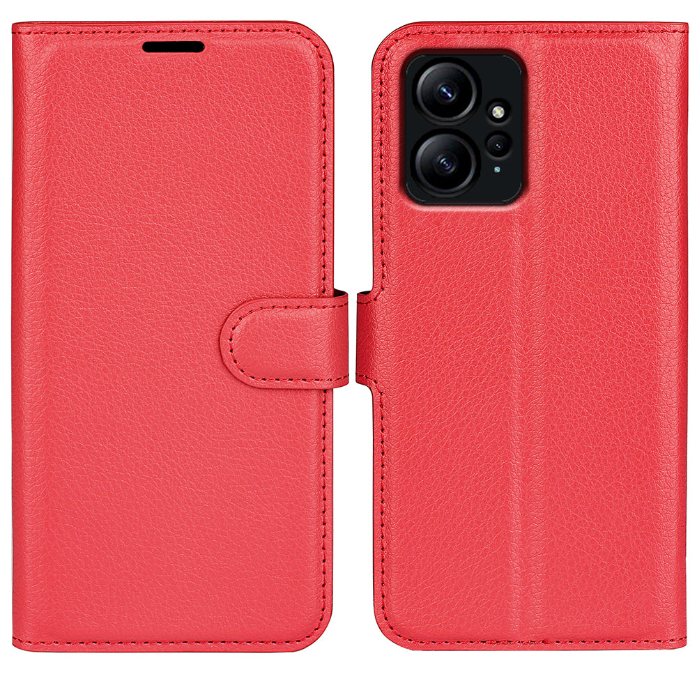For Xiaomi Redmi Note 12 4G Litchi Texture PU Leather Wallet Anti-drop Shell Flip Stand Phone Case
