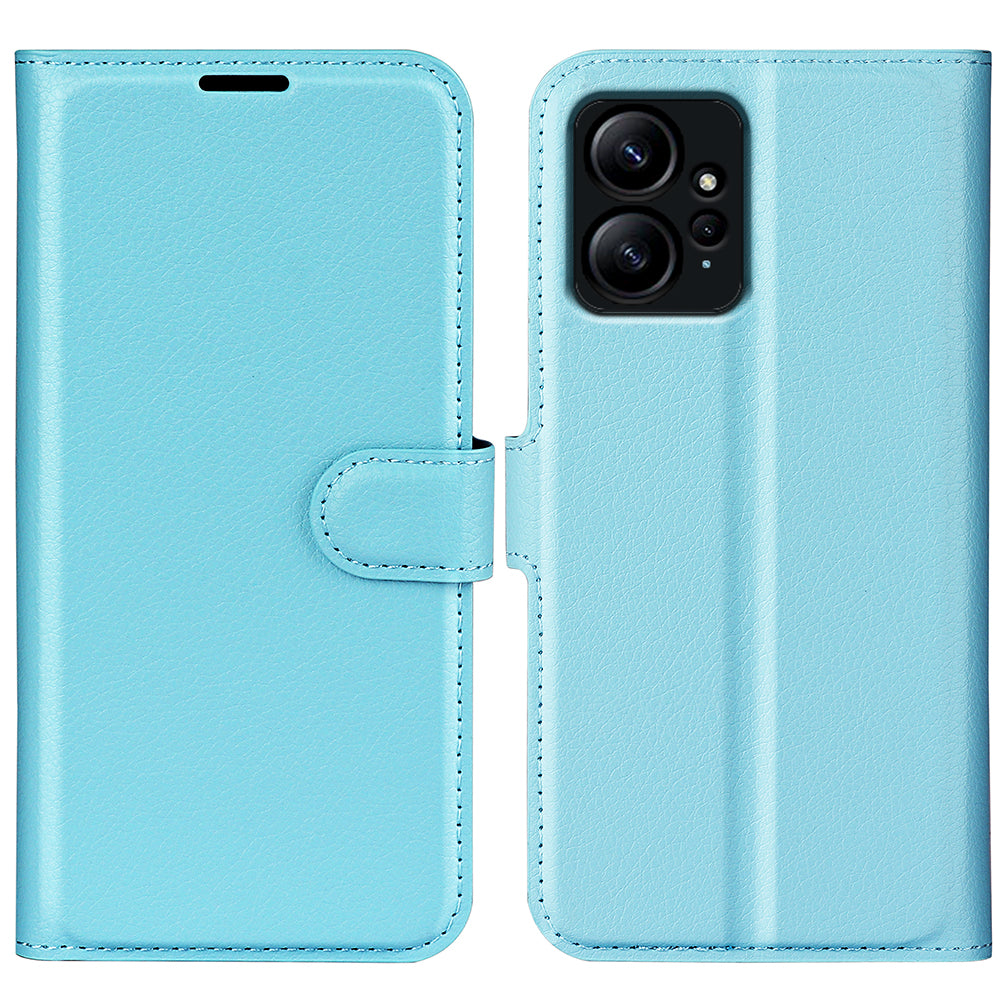 For Xiaomi Redmi Note 12 4G Litchi Texture PU Leather Wallet Anti-drop Shell Flip Stand Phone Case