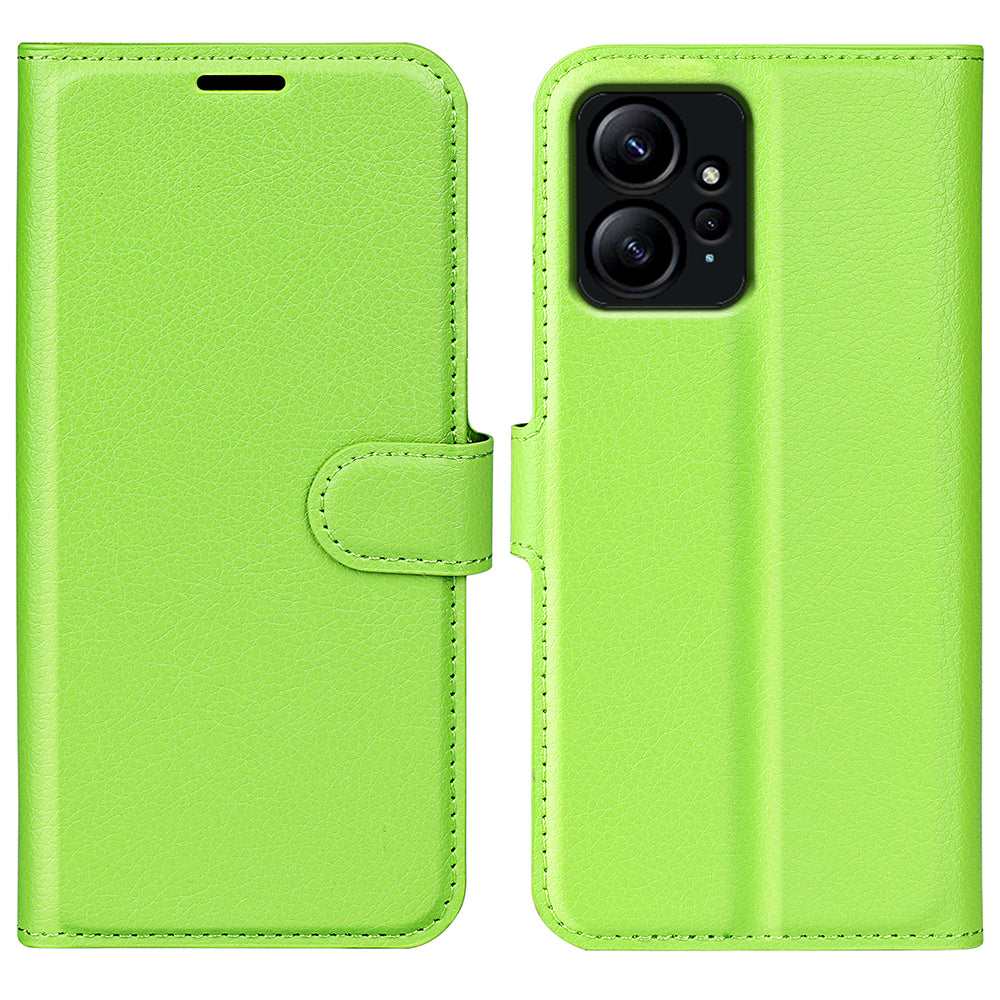 For Xiaomi Redmi Note 12 4G Litchi Texture PU Leather Wallet Anti-drop Shell Flip Stand Phone Case
