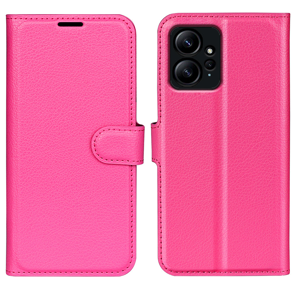 For Xiaomi Redmi Note 12 4G Litchi Texture PU Leather Wallet Anti-drop Shell Flip Stand Phone Case