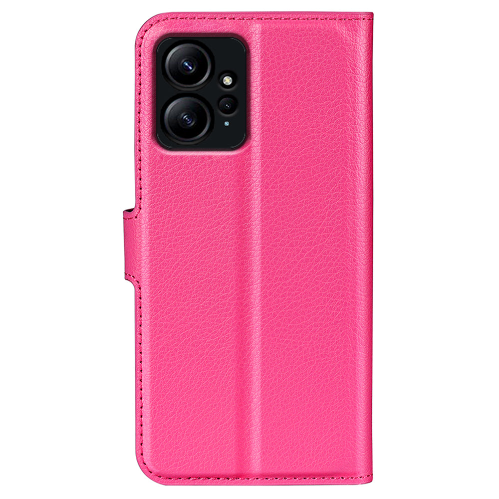 For Xiaomi Redmi Note 12 4G Litchi Texture PU Leather Wallet Anti-drop Shell Flip Stand Phone Case