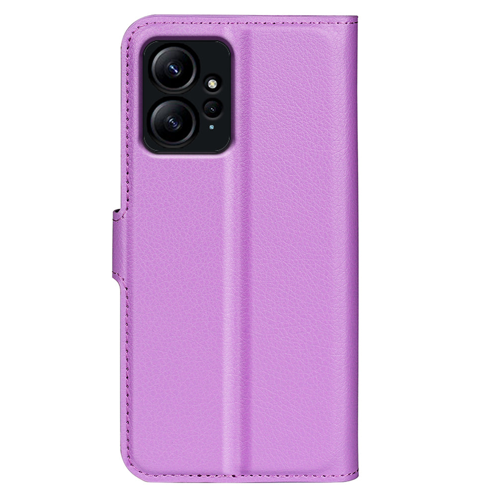For Xiaomi Redmi Note 12 4G Litchi Texture PU Leather Wallet Anti-drop Shell Flip Stand Phone Case