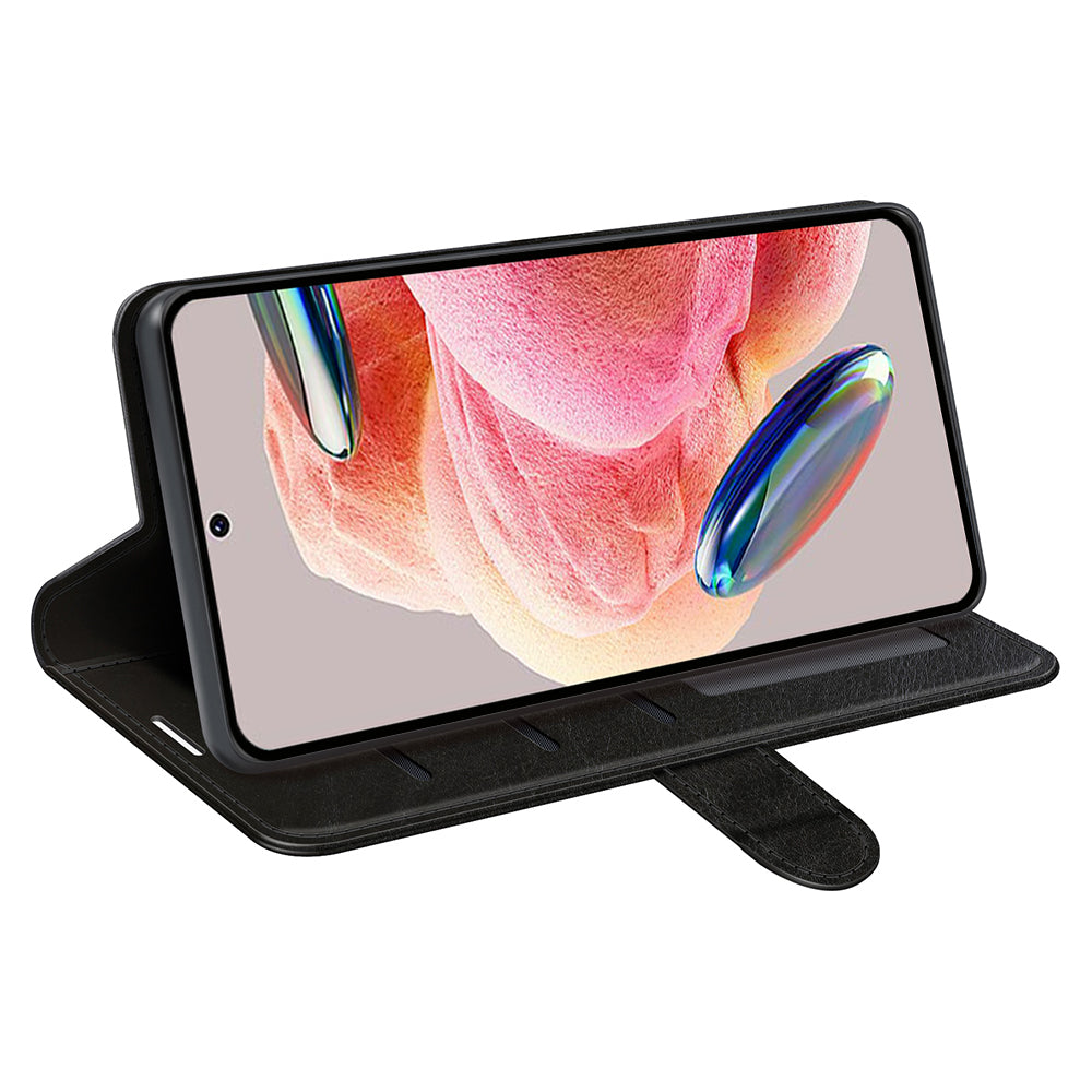 For Xiaomi Redmi Note 12 4G Crazy Horse Texture Drop-proof Phone Case PU Leather Wallet Flip Stand Cover