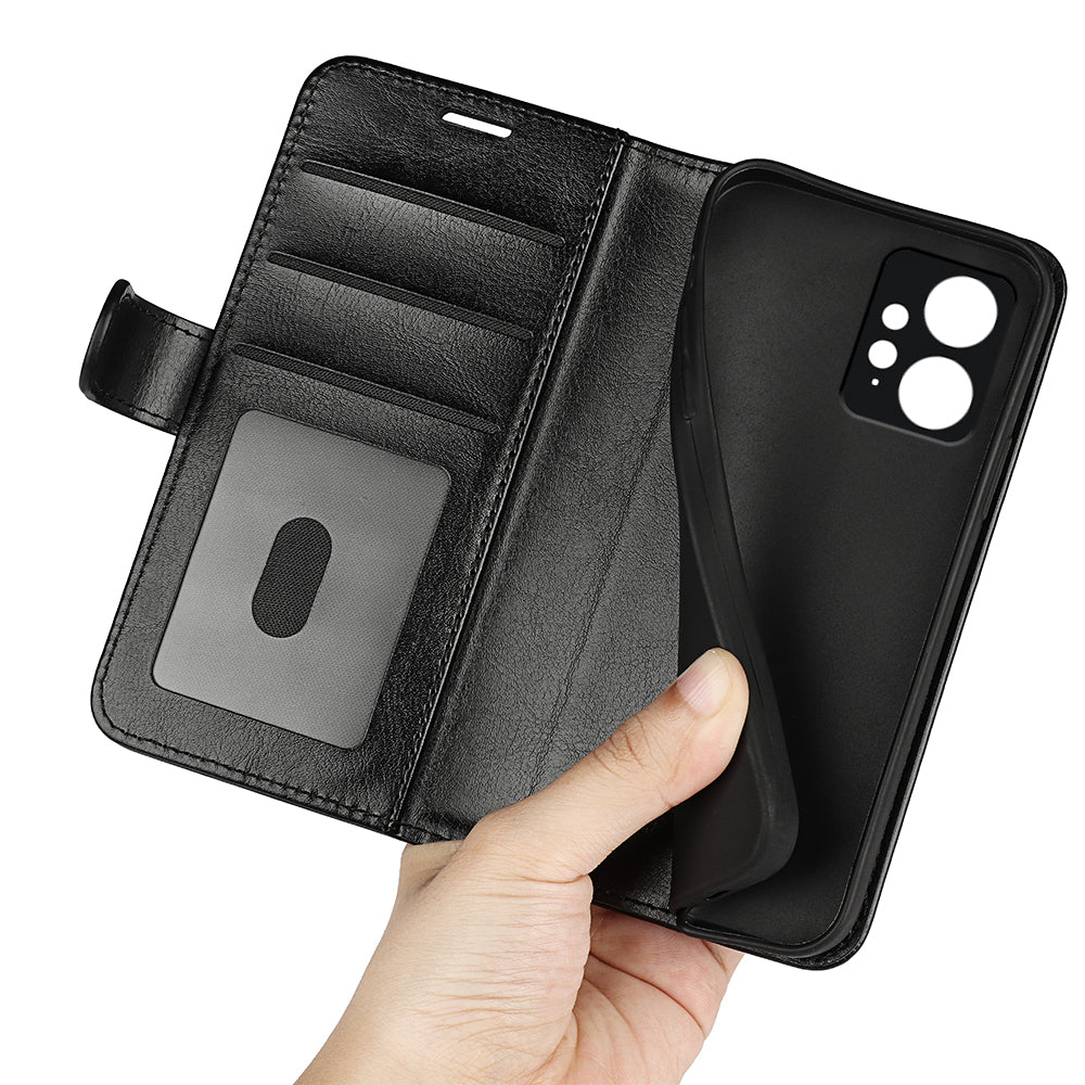 For Xiaomi Redmi Note 12 4G Crazy Horse Texture Drop-proof Phone Case PU Leather Wallet Flip Stand Cover