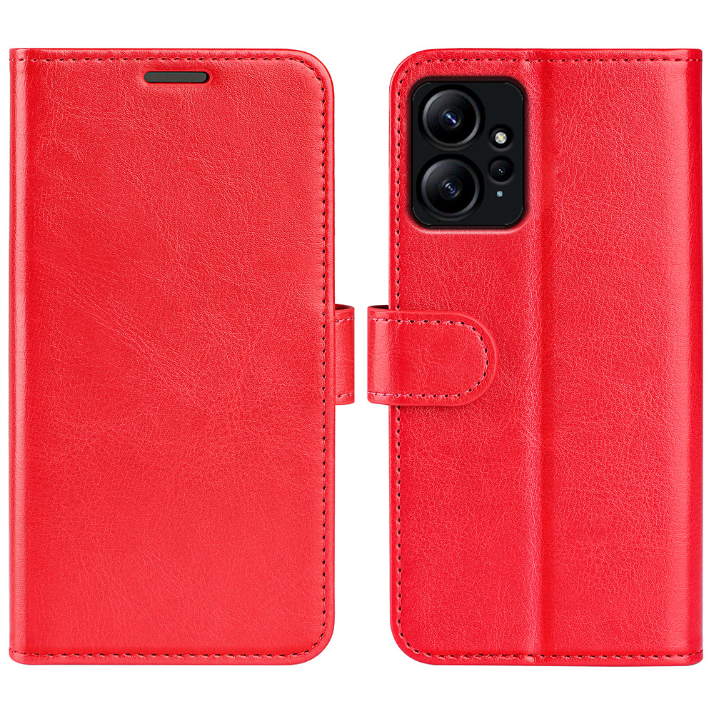 For Xiaomi Redmi Note 12 4G Crazy Horse Texture Drop-proof Phone Case PU Leather Wallet Flip Stand Cover